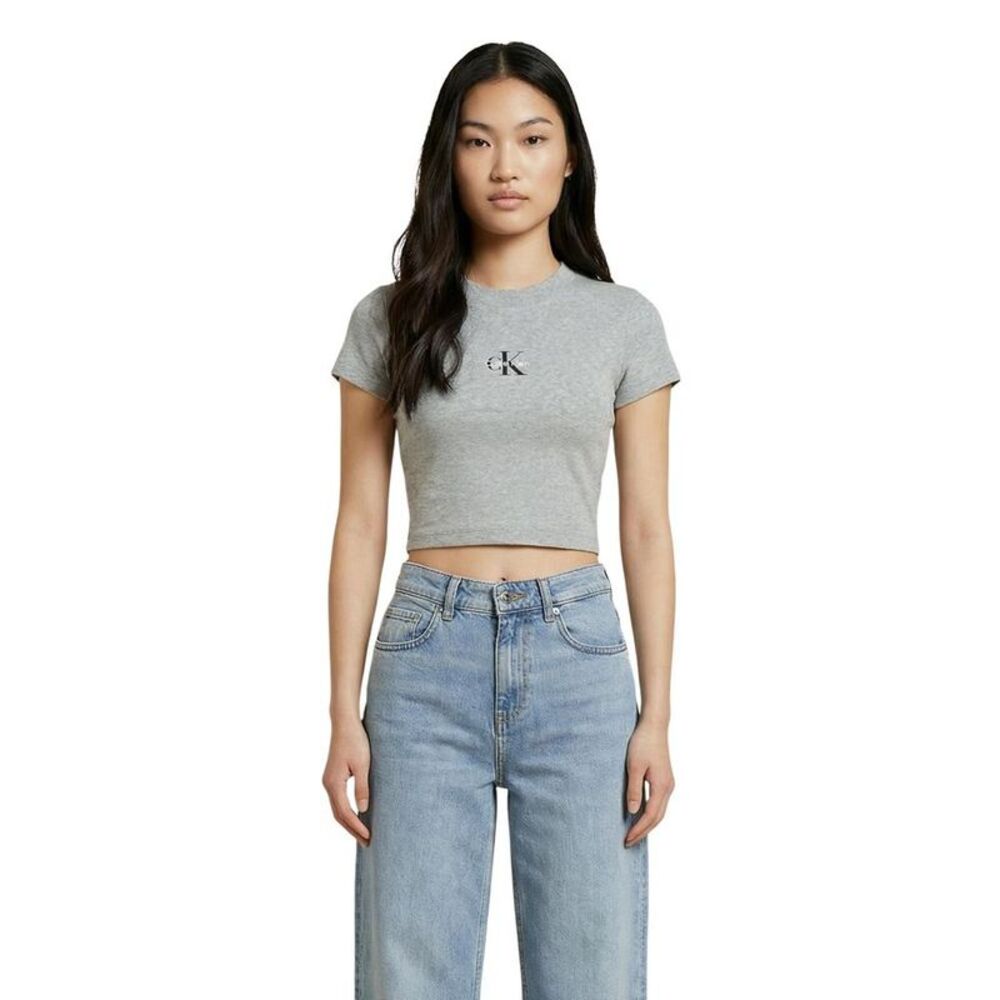 Calvin Klein Jeans Gray Cotton Women's T-Shirt